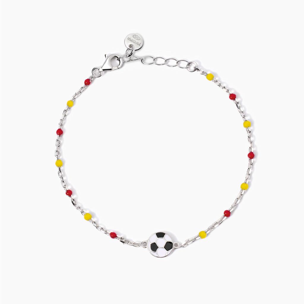 Bracciale Mabina con pallone e inserti gialli e rossi W Il Football - MABINA