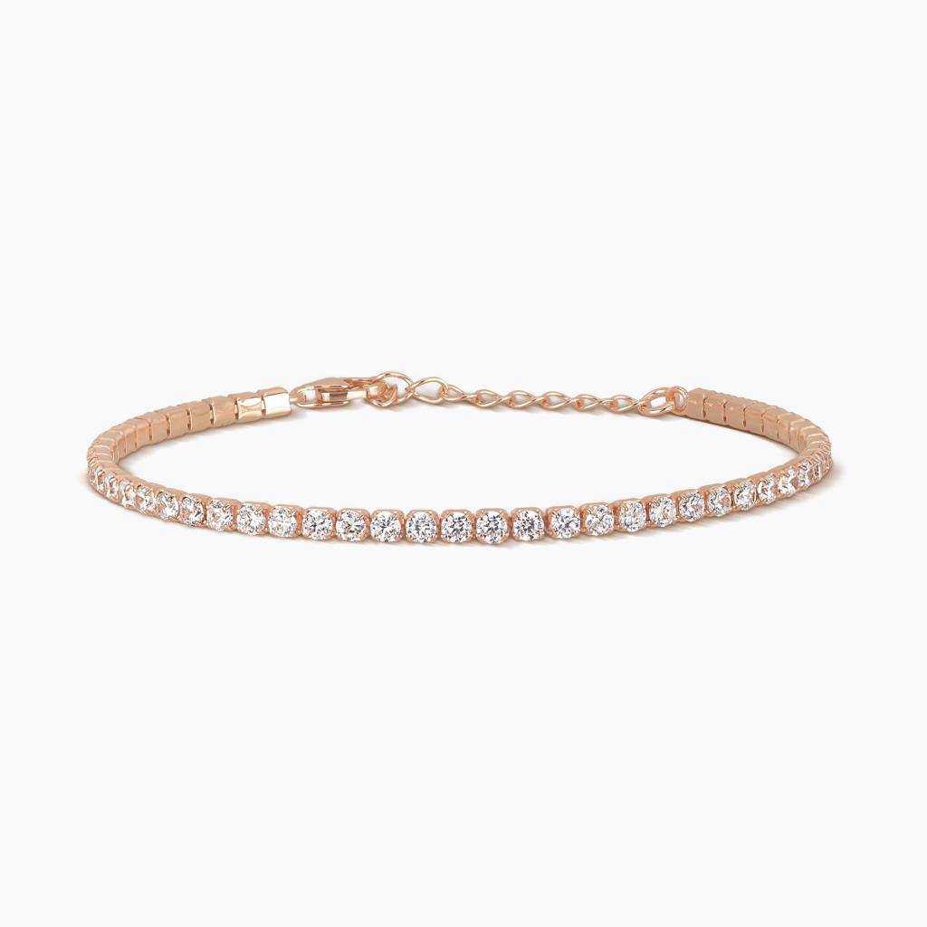 Bracciale Mabina tennis regolabile rosato con zirconi piccoli MINI TENNIS - MABINA