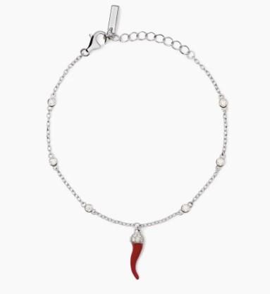 Mabina Bracciale Argento Cornetto Rosso e Zirconi - MABINA