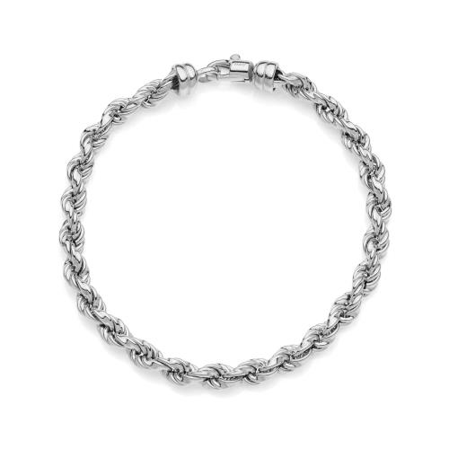 Bracciale Unoaerre catena corda in argento - 