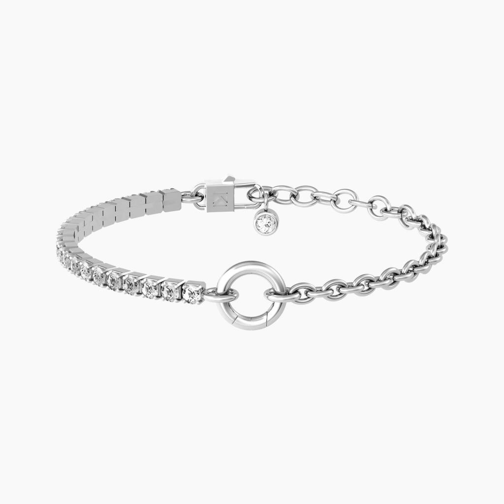 Kidult Bracciale componibile in acciaio con zirconi - KIDULT COMPONIBILE