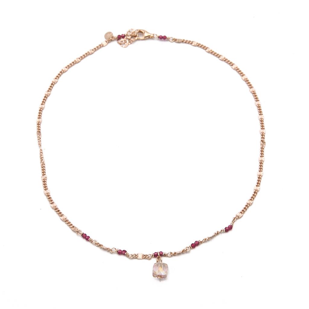 Collana Sacramore Firenze  Pendente e Pietre Rosa - SACRAMORE FIRENZE