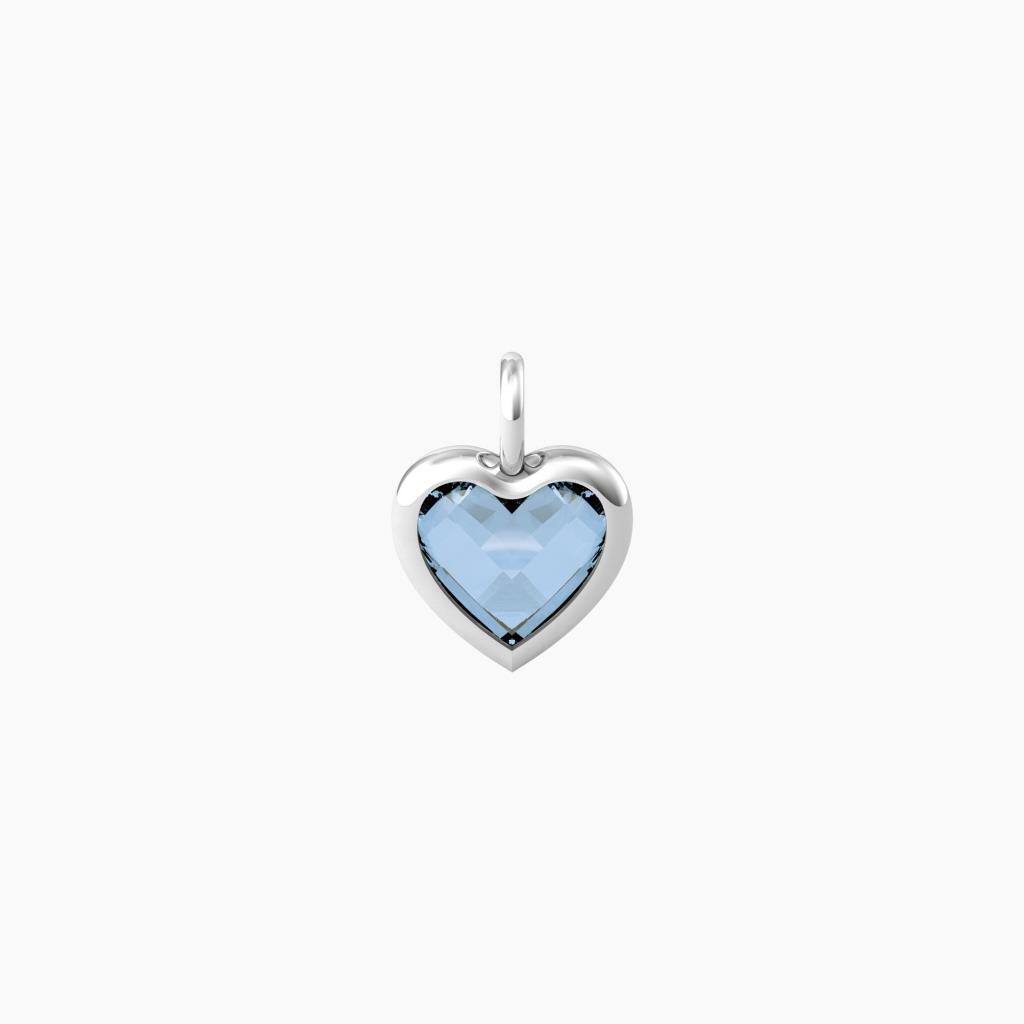 Ciondolo a forma di cuore in glass azzurro - KIDULT COMPONIBILE