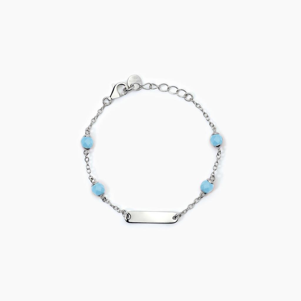 Bracciale Mabina personalizzabile in argento con turchese BABY - MABINA