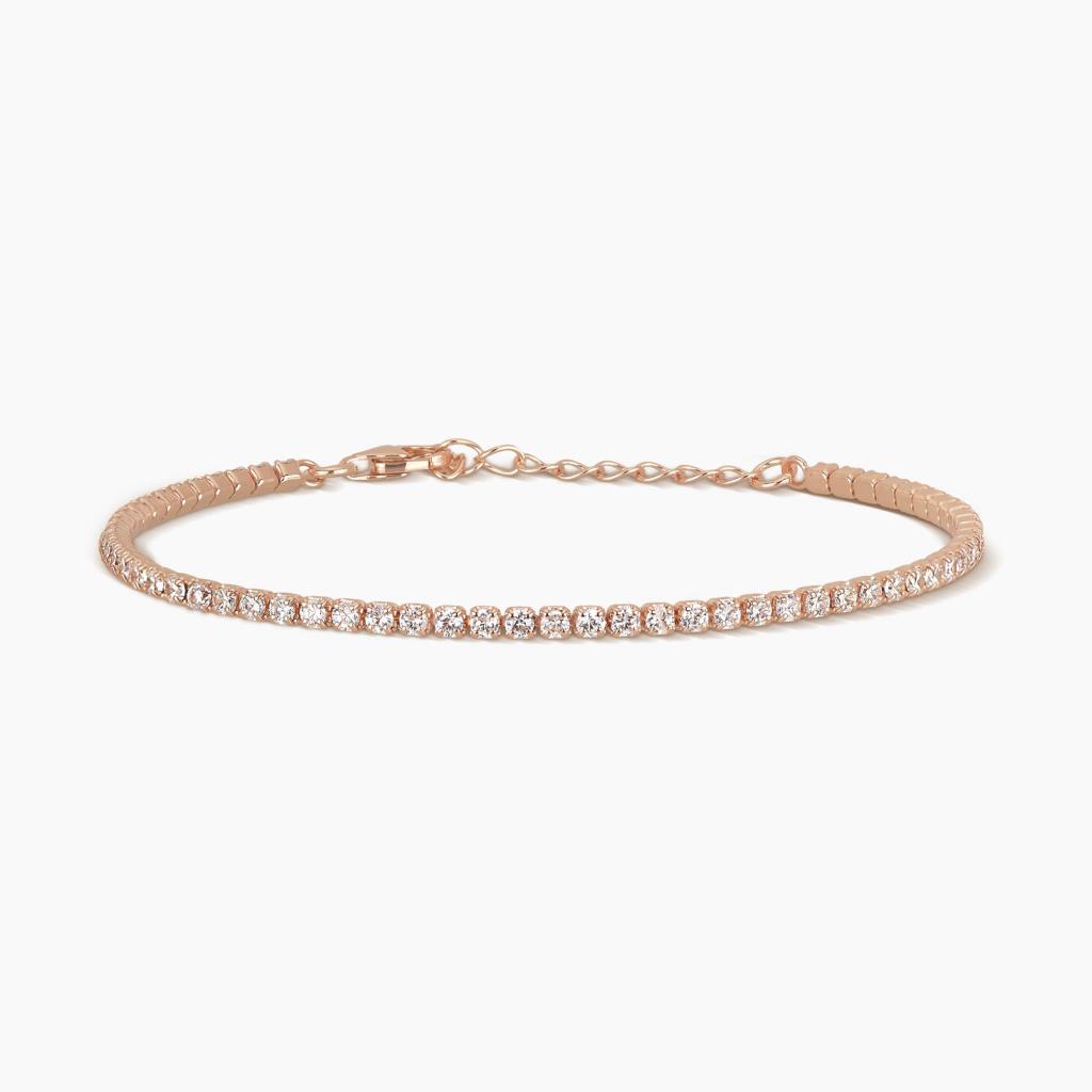 Bracciale Mabina tennis regolabile rosato con zirconi medi MINI TENNIS - MABINA