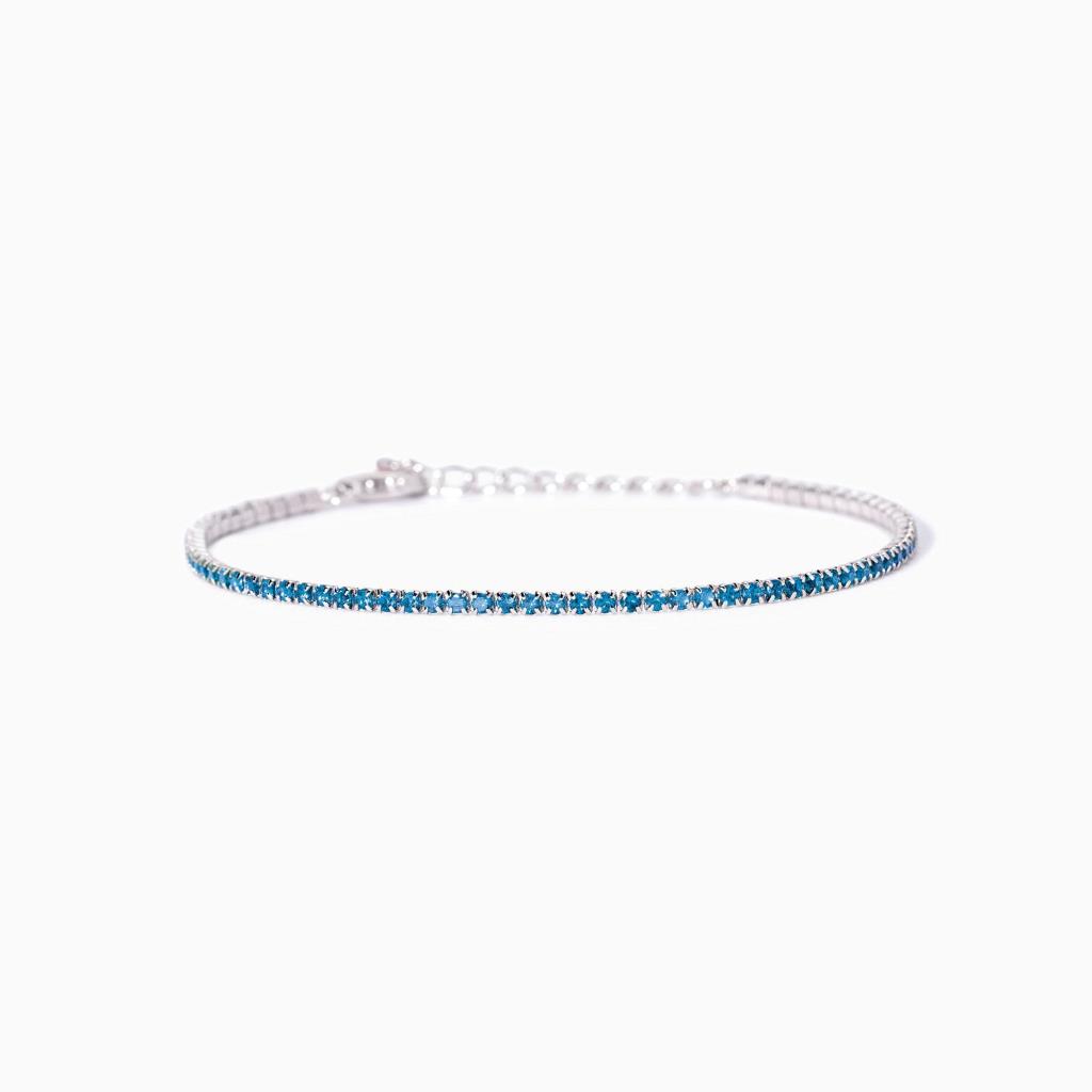 Bracciale Mabina tennis con acquemarine sinteticheMini Tennis - MABINA