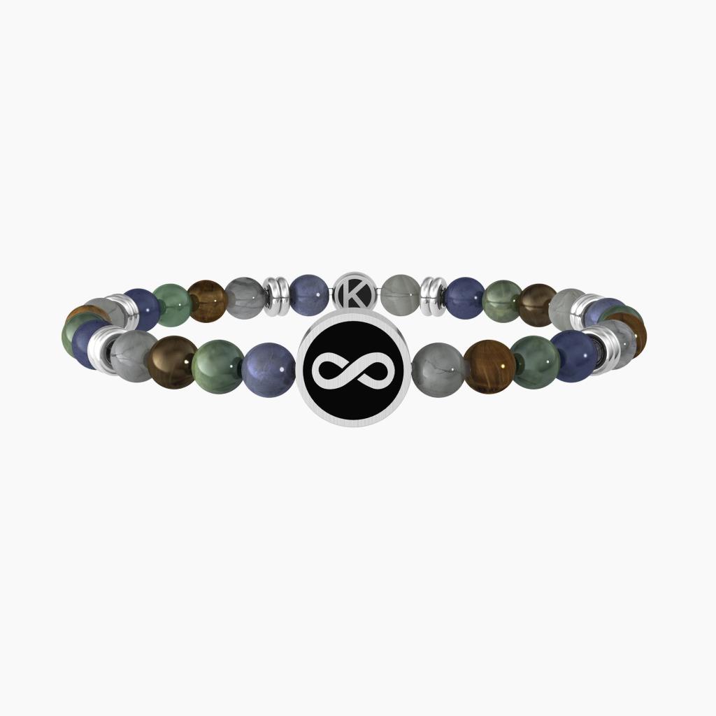 Bracciale famiglia uomo con pietre naturali e infinito - KIDULT